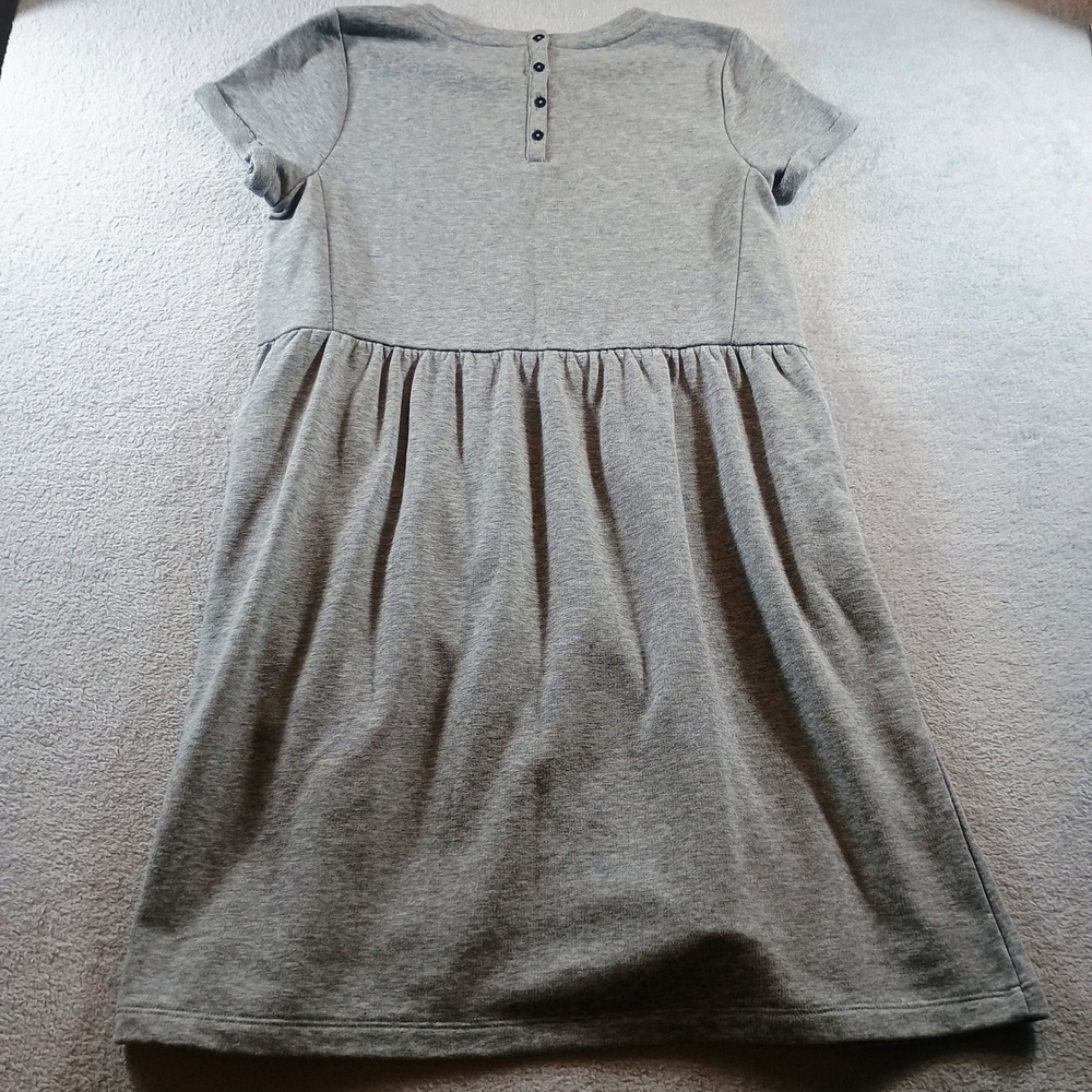 LOFT Women XS Sweatshirt Babydoll Dress Gray Short Sleeve French‎ Terry - Picture 7 of 8